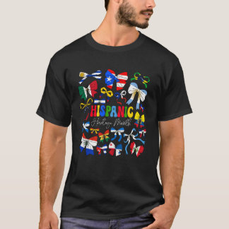Camiseta Cute Mes de la Herencia Hispana Banderas Hispanas 