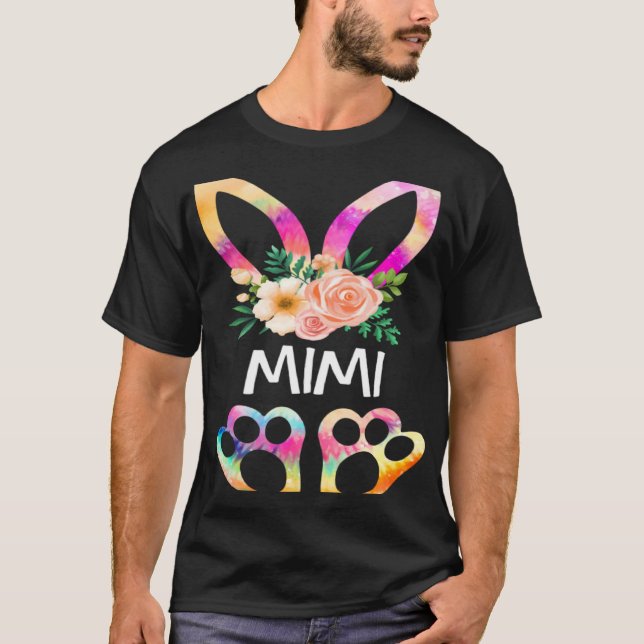 Camiseta Cute Mimi Bunny Tie Dye Print  Family Easter Day M (Anverso)
