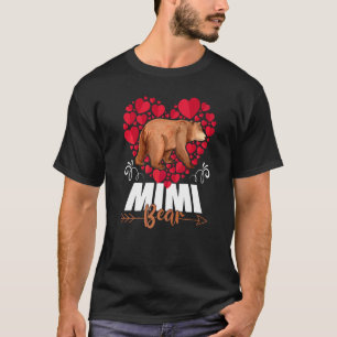 Camiseta Cute Mimi Corazón de Oso Abuela Feliz Día de la Ma