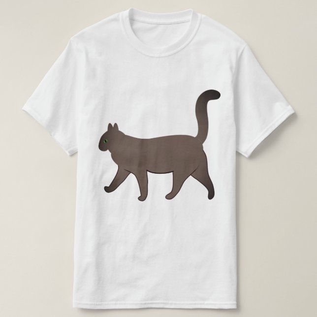 Camiseta Cute Minimalist Cat Graphic | Simple Walking Cat  (Diseño del anverso)