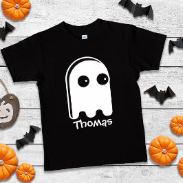 Camiseta Cute Minimalist Ghost Personalizable Halloween boy