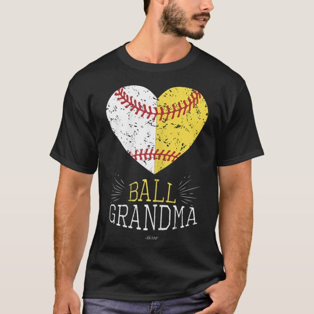 Camiseta Cute Mom Funny Ball Abuela Abuela Softball Regalo (Anverso)