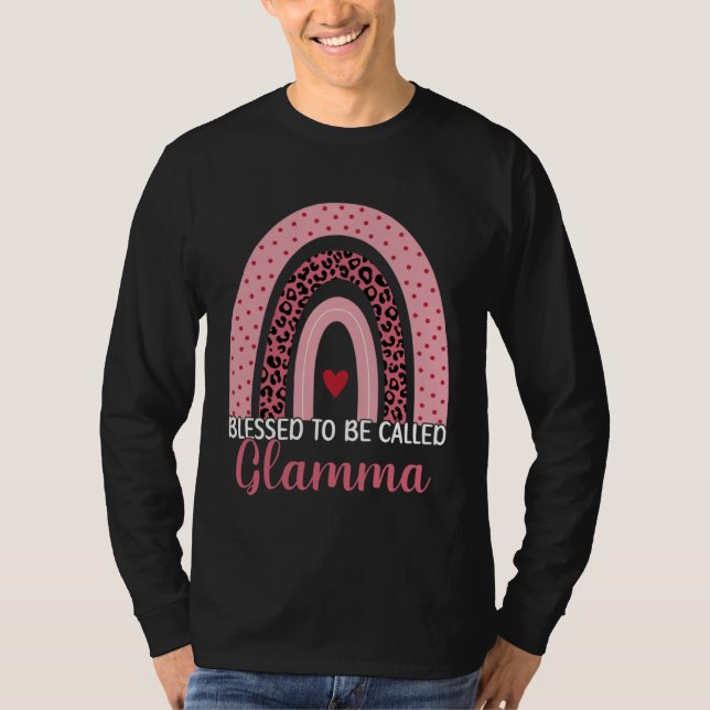 Camiseta Cute Mom Grandma Blessed To Be Called Glamma Leopa (Anverso)