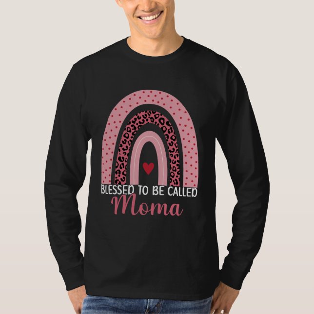 Camiseta Cute Mom Grandma Blessed To Be Called Moma Leopard (Anverso)