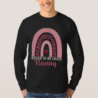 Camiseta Cute Mom Grandma Blessed To Be Called Nanny Leopar