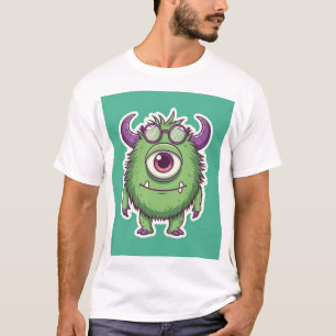 Camiseta "Cute Monster Vibes: feliz Pegatina tuerto"