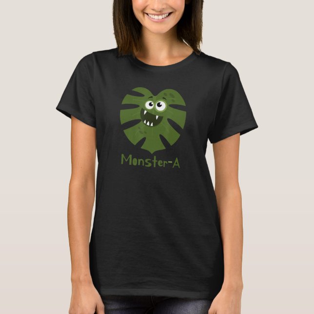 Camiseta Cute Monstera Leaf  Monster  A (Anverso)