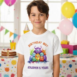 Camiseta Cute Monsters Kids Birthday Party 