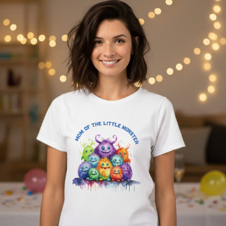 Camiseta Cute Monsters Kids Birthday Party Mom