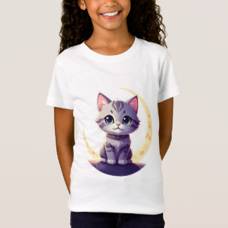 Camiseta Cute Moon Cat T-Shirt – Magical Kitten Fantasy 
