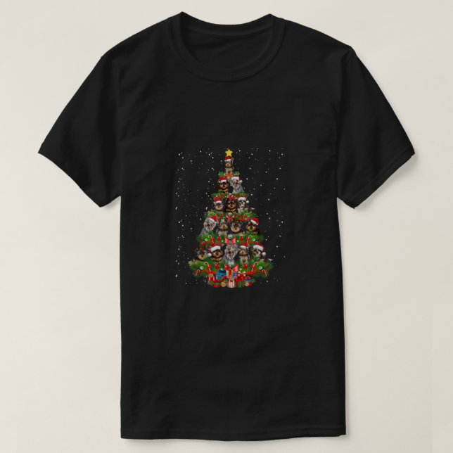 Camiseta Cute Morkie Perro Regalos De Árbol De Navidad Deco (Diseño del anverso)