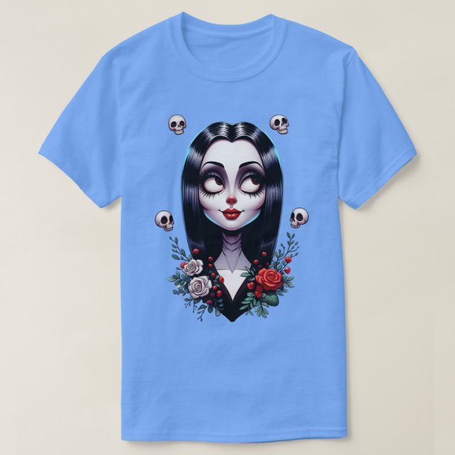 Camiseta Cute Morticia Addams (Diseño del anverso)