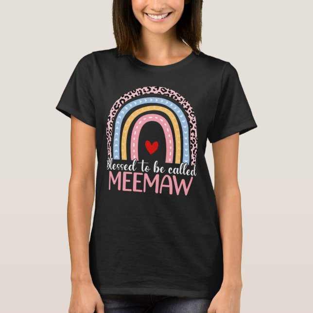 Camiseta Cute Mother s Day Blessed To Be Called Meemaw Rain (Anverso)