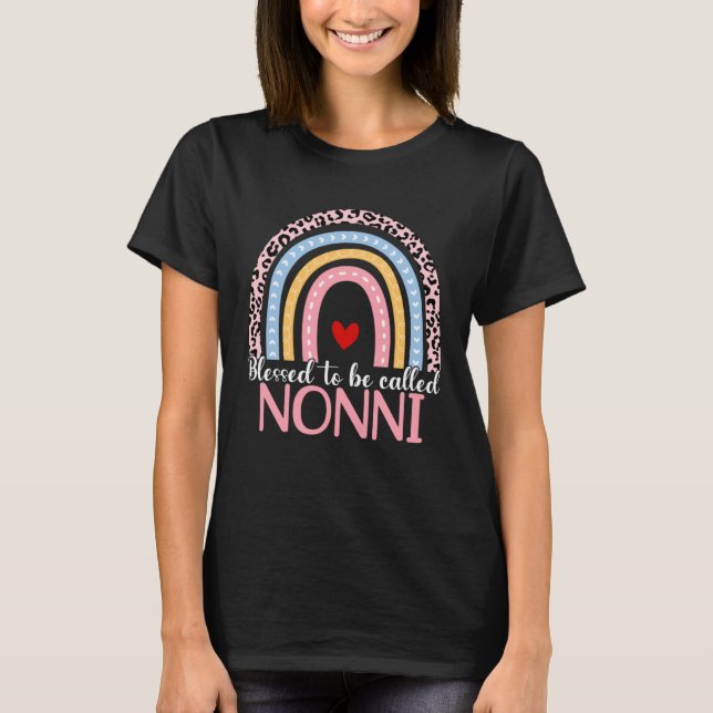 Camiseta Cute Mother s Day Blessed To Be Called Nonni Rainb (Anverso)