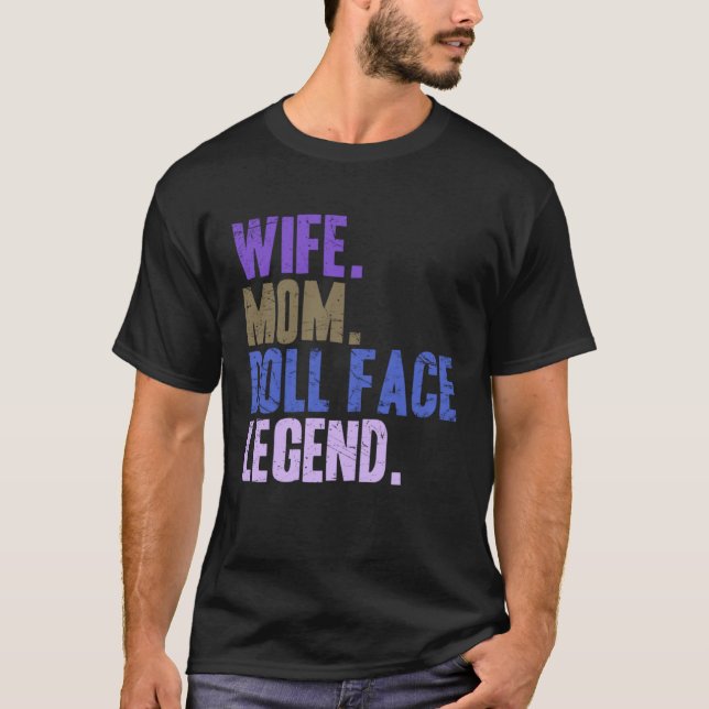 Camiseta Cute Mother s Day Wife Mom Doll Face (Anverso)