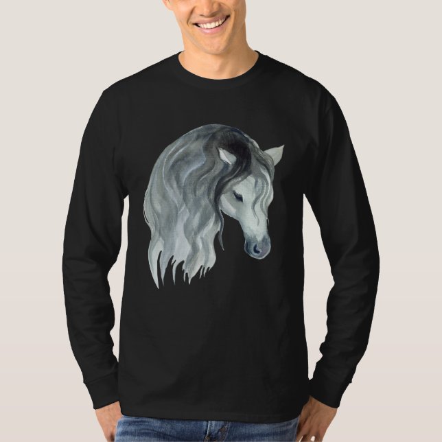 Camiseta Cute Motivo de Yegua de Caballo  Jinete de Establo (Anverso)