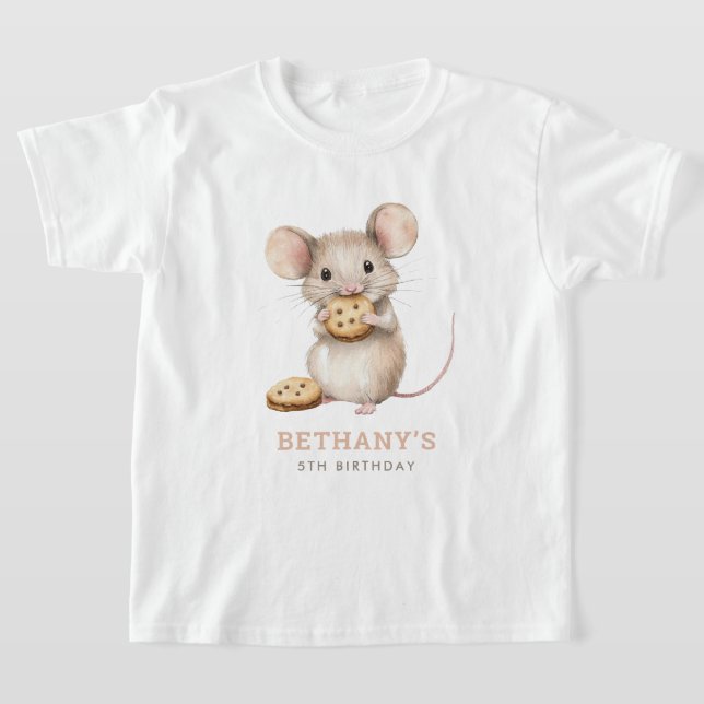 Camiseta Cute Mouse and Cookies 5th Birthday Party (Distribución)