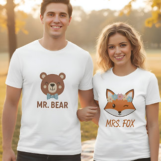 Camiseta Cute Mr. Bear Hombre Pareja a juego 