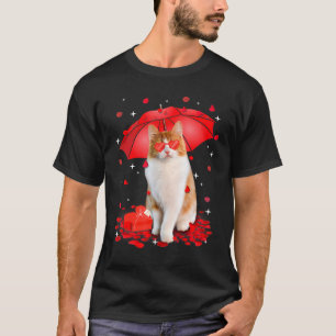 Camiseta Cute Munchkin Perro San Valentín Paraguas Corazón 