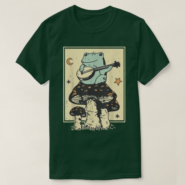 Camiseta Cute Mushroom Guitar Frog 622 (Diseño del anverso)