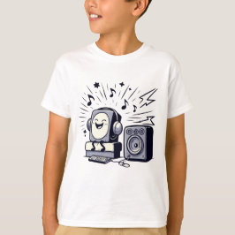 Camiseta Cute Music Lover – Fun Cartoon Kids T-Shirt