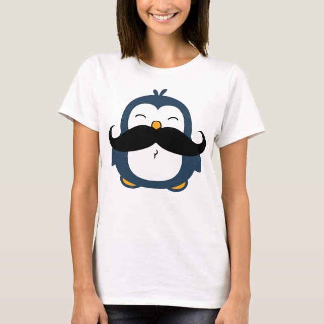 Camiseta Cute Mustache Penguin (Anverso)