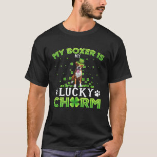 Camiseta Cute My Boxer Es Mi Encanto Afortunado Shamrock St