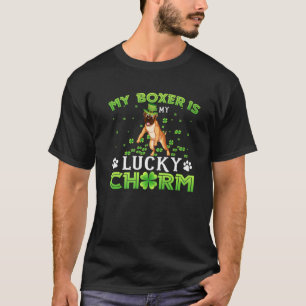 Camiseta Cute My Boxer Es Mi Encanto Afortunado Shamrock St