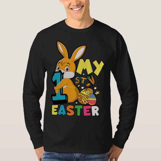 Camiseta Cute My First Easter Day Egg Hunt Boys Girls Kids  (Anverso)