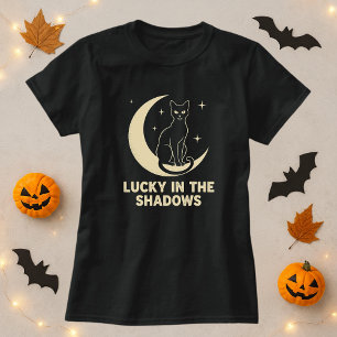 Camiseta Cute Mystic Moon Halloween Black Cat