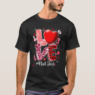 Camiseta Cute Nail Tech For Plaid One Loved Nail Technician