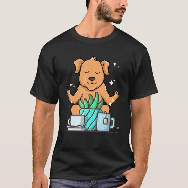 Camiseta Cute Namaste Dog Do Yoga Gardening  Coffee (Anverso)
