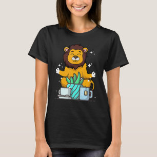 Camiseta Cute Namaste Lion Do Yoga Gardening Café