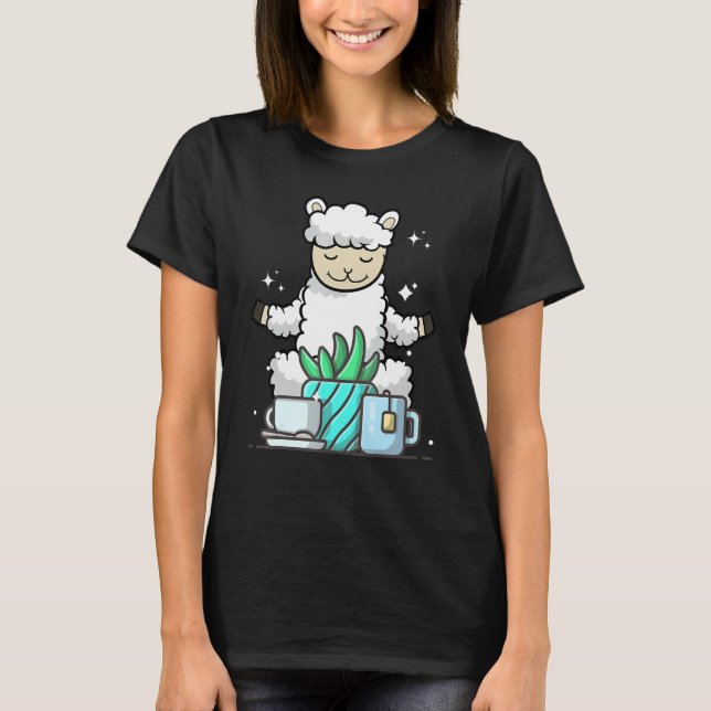 Camiseta Cute Namaste Sheep Do Yoga Gardening  Coffee (Anverso)