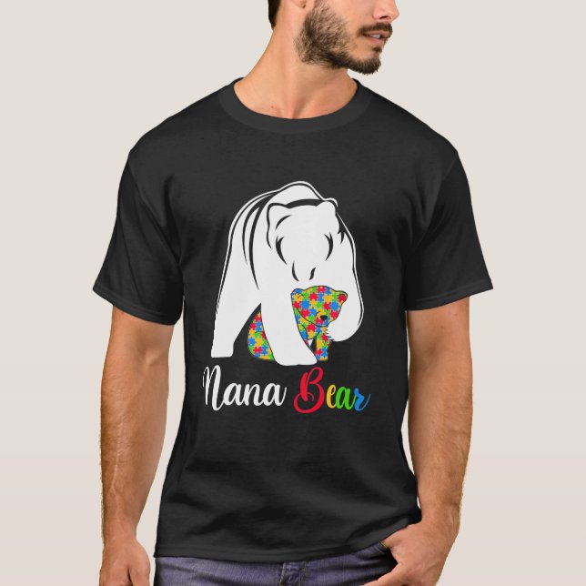 Camiseta Cute Nana Oso Autismo Conciencia Familia Autista L (Anverso)