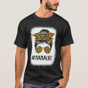 Camiseta Cute Nanalife Bleached Grandma Life Leopard Messy
