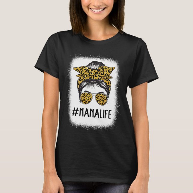 Camiseta Cute Nanalife Bleached  Grandma Life Leopard Messy (Anverso)
