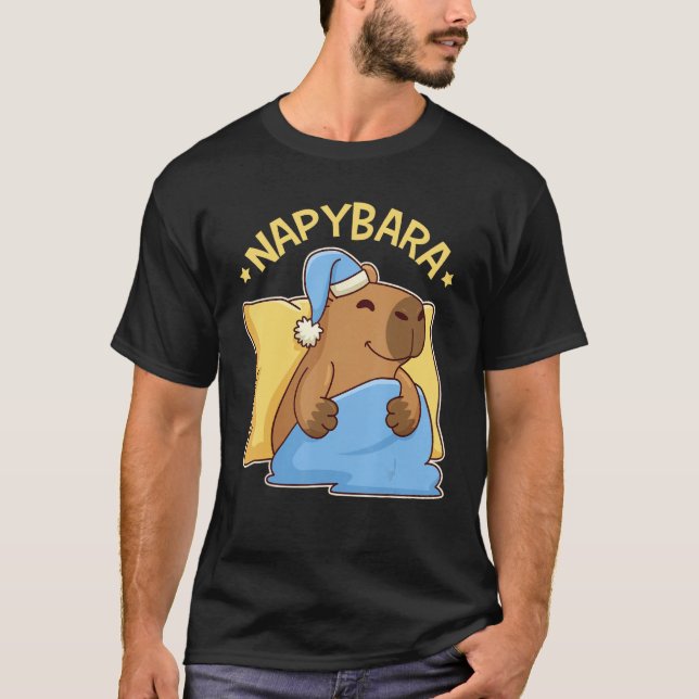 Camiseta Cute Napping Capybara Pyjama  Nappybara (Anverso)