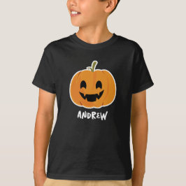 Camiseta Cute Naranja Calabaza Nombre personalizado Niños C