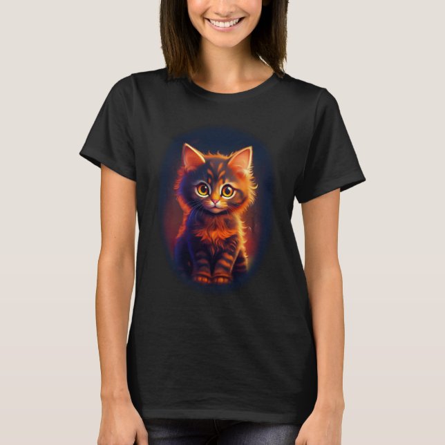 Camiseta Cute Naranja Kitten (Anverso)