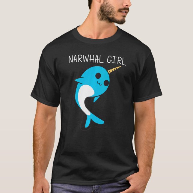 Camiseta Cute Narwhal For Girls Kids Narwhale Narwhal Tusk (Anverso)