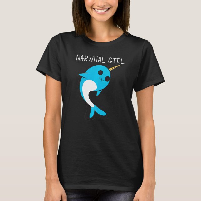 Camiseta Cute Narwhal For Girls Kids Narwhale Narwhal Tusk (Anverso)