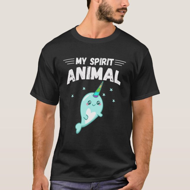 Camiseta Cute narwhal mi animal espiritual feliz por el nar (Anverso)
