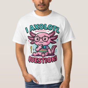 Camiseta Cute Nerd Axolotl I Axolotl Preguntas Marcas Meme