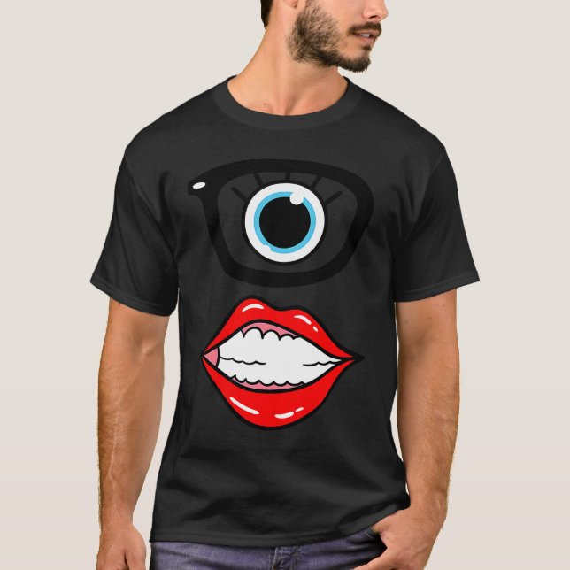 Camiseta Cute Nerd Monster Face One Eyeball Halloween Fácil (Anverso)