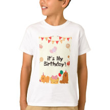 "Cute Neutral Kids Birthday T-Shirt - Fiesta Unise
