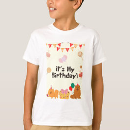 Camiseta "Cute Neutral Kids Birthday T-Shirt - Fiesta Unise