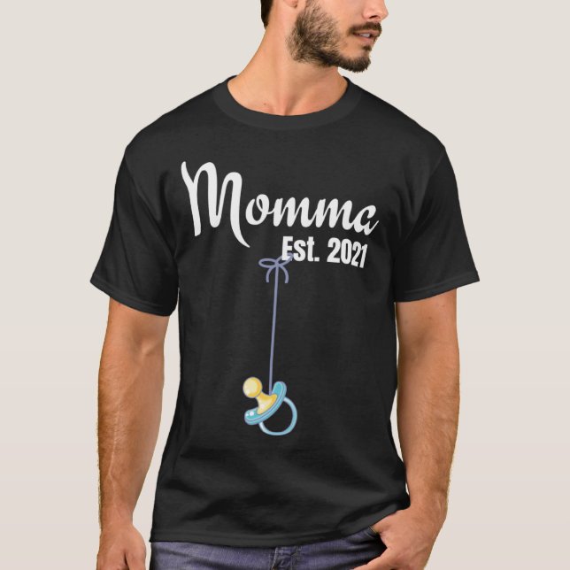 Camiseta Cute New Momma Pregnancy announcement Mom Boy Moth (Anverso)