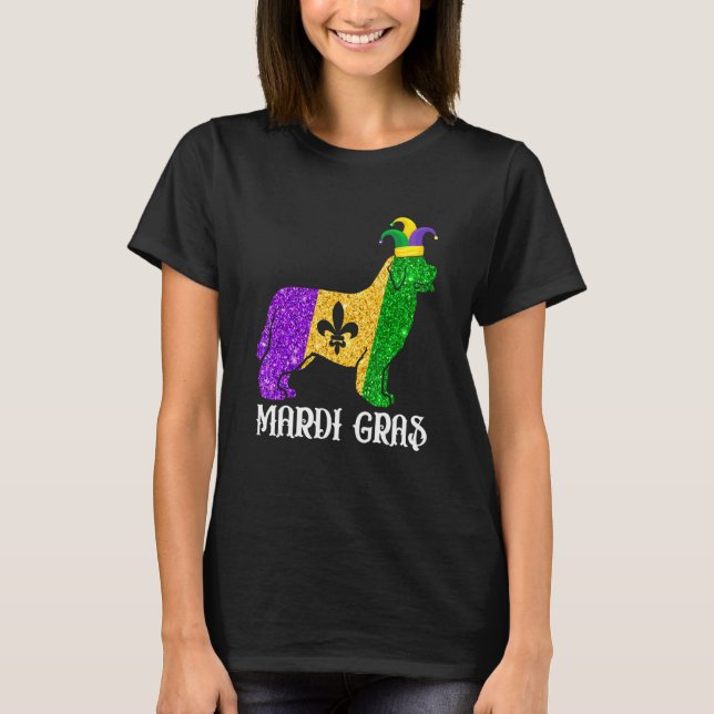 Camiseta Cute Newfoundland Dog Lover Mardi Gras Party Jeste (Anverso)