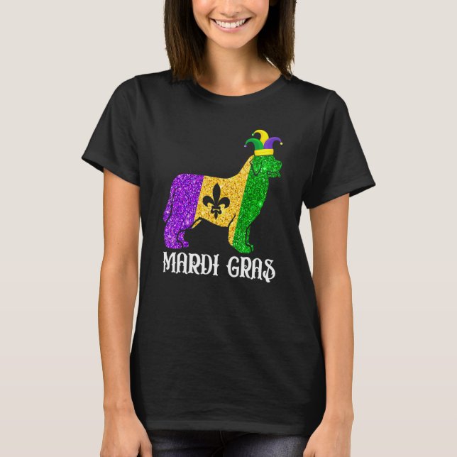 Camiseta Cute Newfoundland Dog Lover Mardi Gras Party Jeste (Anverso)